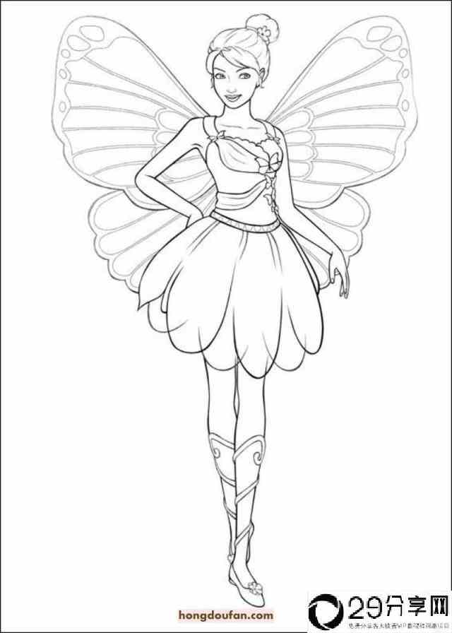 6张带翅膀的蝴蝶公主涂色图片(DNF纯白的蝴蝶公主外观)