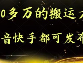 抖音快手都可发布的，实测跑600多万的搬运方法